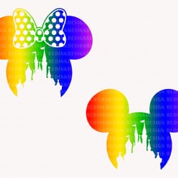 bundle lgbt mouse head castle svg, rainbow mouse head svg, r