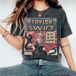 taylor swift comic shirt, sweatshirt merch ms. reputation vintage comic book album rep taylor eras tour 2023 graphic tee