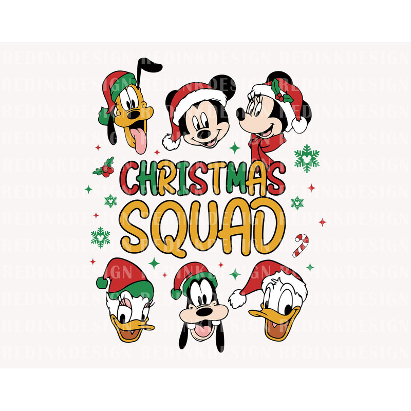 Christmas Squad Svg, Mouse And Friends svg, Character Face Xmas Svg, Family Trip , Christmas Friends, Christmas Shirt, Holiday Svg Png Files - 1.jpg