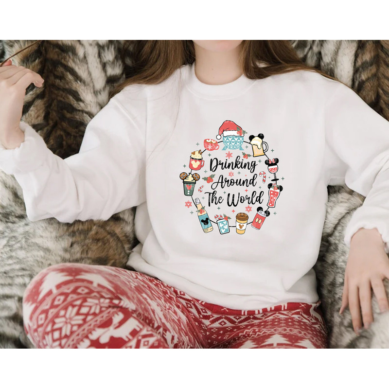 Drinking Around The World Png, Christmas Doodle Png, Christmas Drink Png, Mouse Coffee , Retro Christmas Shirt, Holiday Season Png Files - 3.jpg