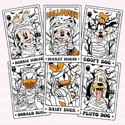 halloween mummy mouse and friends svg bundle, trick or treat