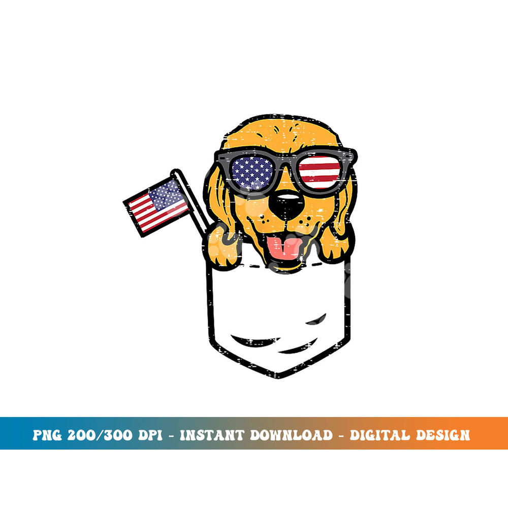Golden Retriever Pocket American USA 4th Of July Fourth Dog png, sublimation copy.jpg