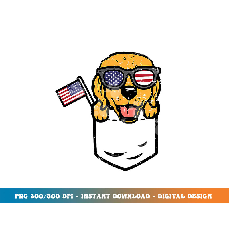 Golden Retriever Pocket American USA 4th Of July Fourth Dog png, sublimation copy.jpg