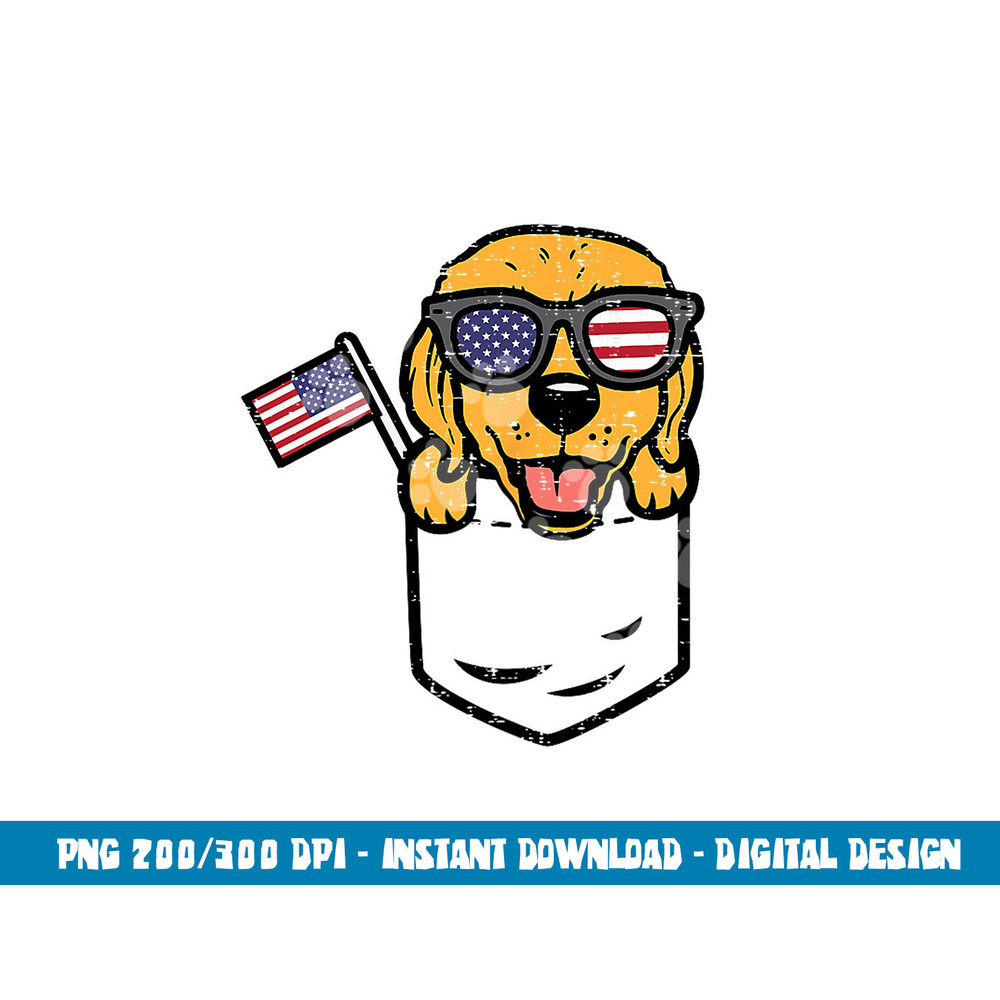 Golden Retriever Pocket American USA 4th Of July Fourth Dog  png, sublimation copy.jpg