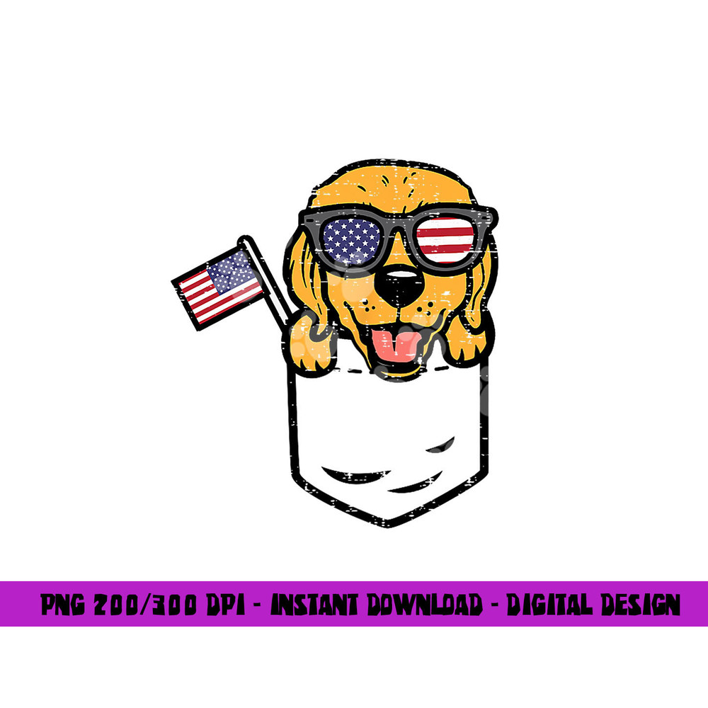 Golden Retriever Pocket American USA 4th Of July Fourth Dog png, sublimation copy.jpg