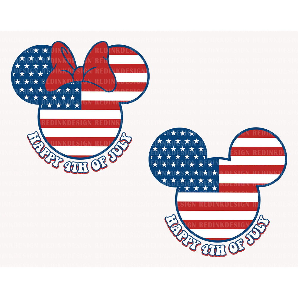 Happy 4th of July Svg, 4th of July Svg, July 4th Svg, America, American Flag Svg, Independence Day Svg, Mouse Head Svg, Digital Download - 1.jpg