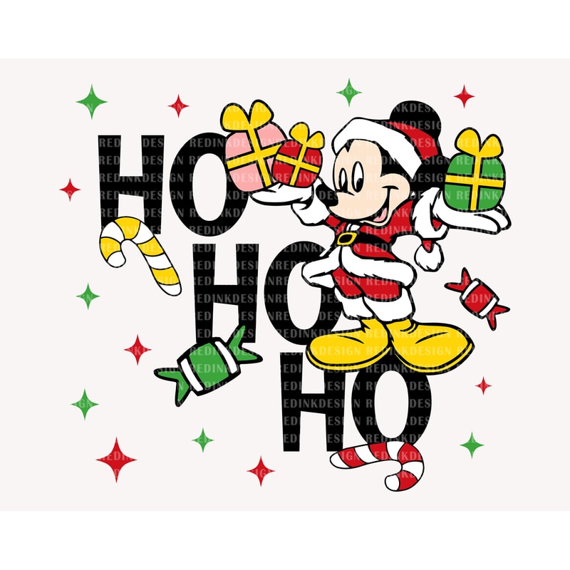 Ho Ho Ho Christmas Svg, Mouse Gifts svg, Mouse Santa Claus Svg, Mouse Candy Svg, Christmas Shirt, Family Christmas Holiday Svg Png Files - 1.jpg