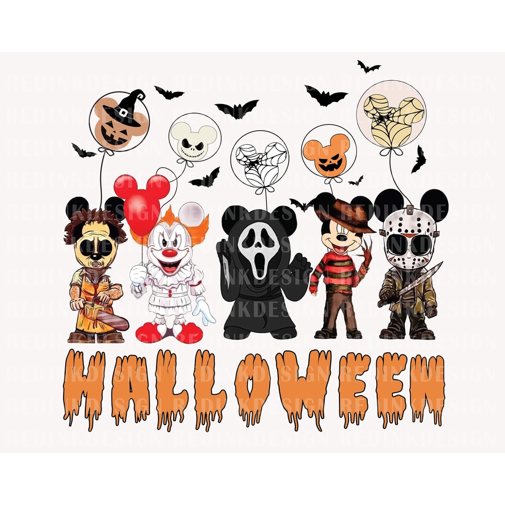 Horror Characters PNG, Horror Friends Png, Horror Halloween, Halloween Png, Friends Character Horror, Horror Movie Sublimation Png - 1.jpg