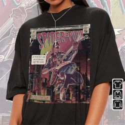spider-punk comic shirt, 90s vintage merch book art kick out the jams super heroes spider-man across the spider-verse 20