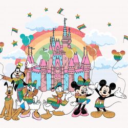 lgbt svg, mouse and friends svg, magical castle rainbow svg,