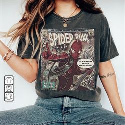 spider-punk comic shirt, 90s vintage merch book art kick out the jams super heroes spider-man across the spider-verse 20
