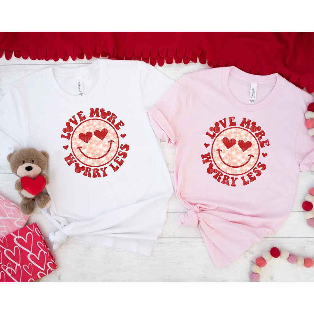 Love More Worry Less Svg, Funny Valentine's Day, Valentine's Day, Mouse Valentine Svg, Mouse And Lover, Valentines Smile Face shirt SVG File - 4.jpg