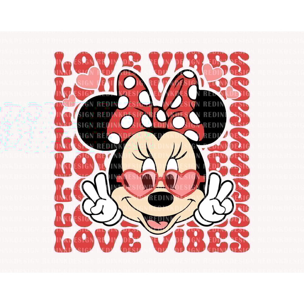 Love Vibes Svg, Love Mouse Girl Svg, Funny Valentine's Day, Mouse Heart Svg, Valentine's Day, Retro Valentines Svg, Holiday Season SVG File - 1.jpg