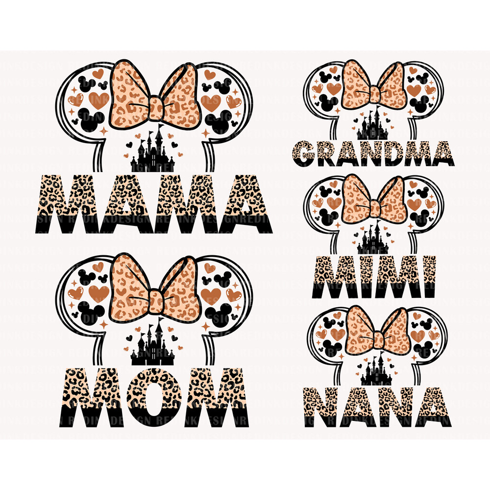 Mama Mouse Leopard Bundle Svg, Family Vacation Svg, Mother's Day Svg, Vacay Mode Svg, Mama Shirt, Magical Castle Svg, Gift For Mom - 1.jpg