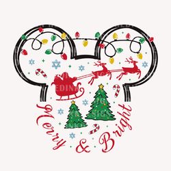 merry and bright svg, christmas svg, christmas mouse, christ