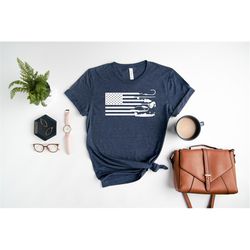 fishing t-shirt usa - fishing flag - gift for fisherman - fisher tee shirt - cool fishing shirts - fathers day gift idea