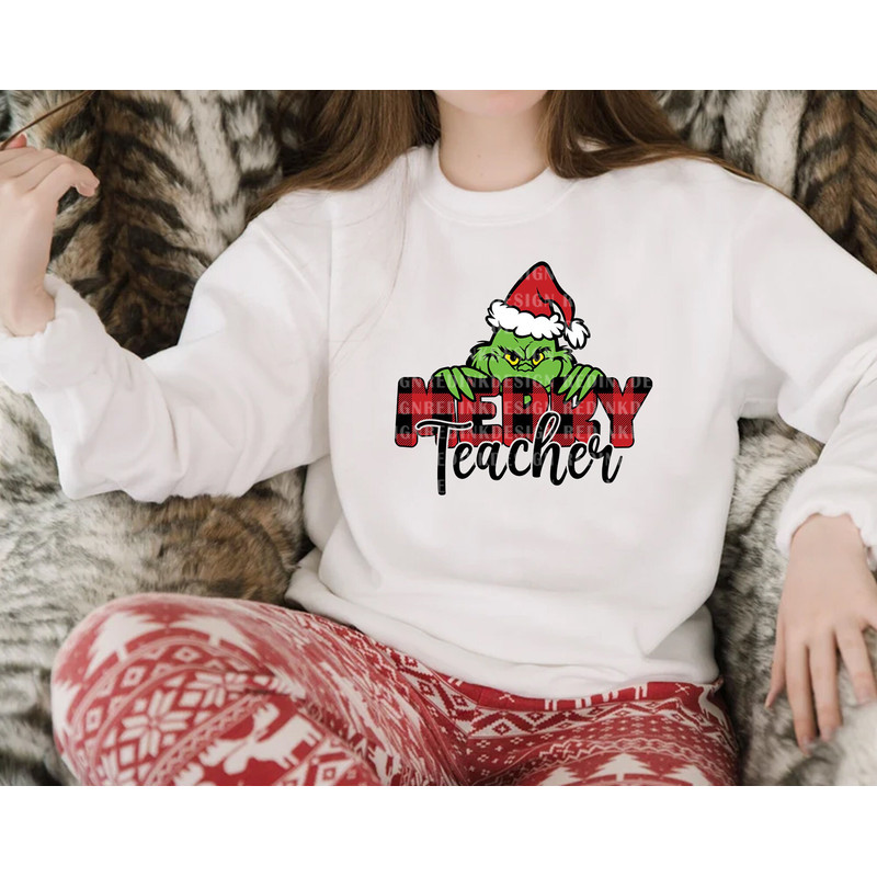 Merry Teacher Svg, Santa Hat Svg, Christmas Buffalo Svg, Xmas Svg, Funny Christmas Svg, Winter Svg, Christmas Shirt, Holiday Season Svg - 3.jpg