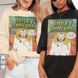 bailey zimmerman comic shirt, 90s vintage merch book art leave the light on album world tour ticket 2023 graphic tee gif