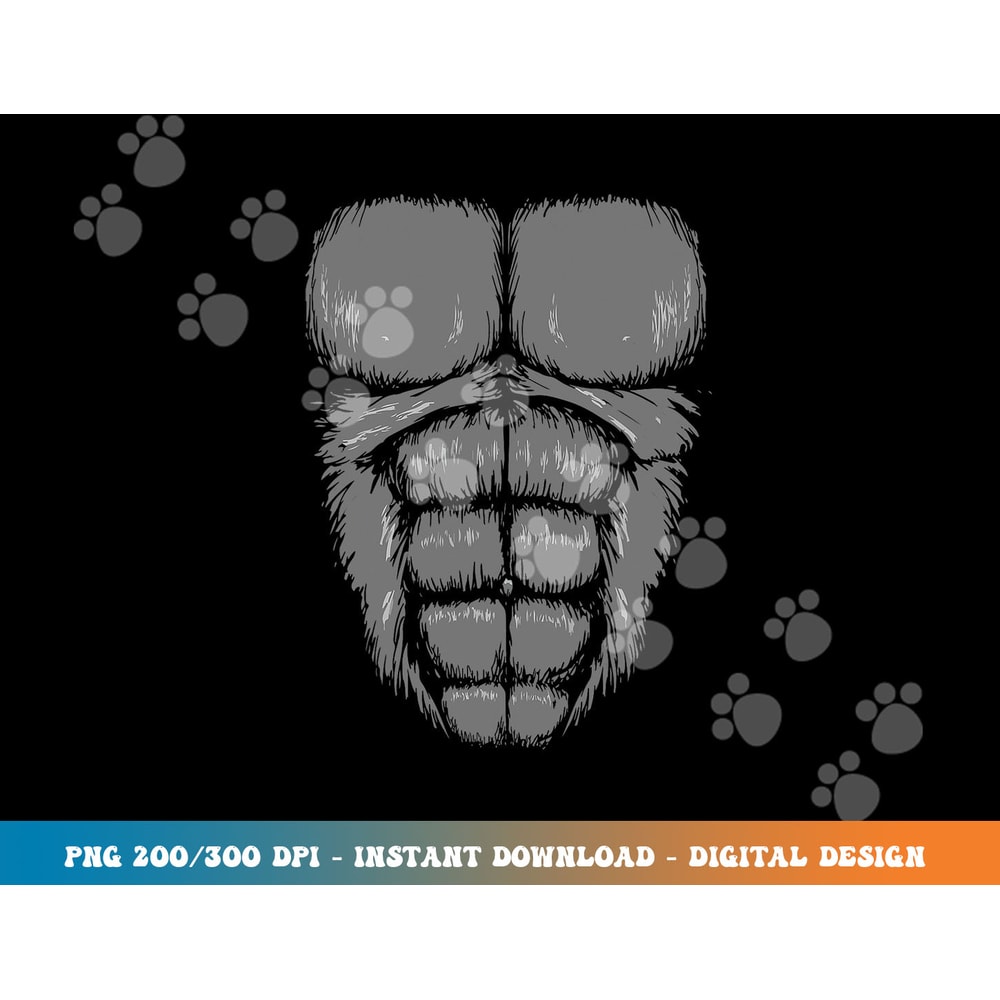 Gorilla Chest Muscles Abs Costume Halloween Easy Gift png,sublimation copy.jpg