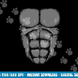 gorilla chest muscles abs costume halloween easy gift  png,sublimation copy
