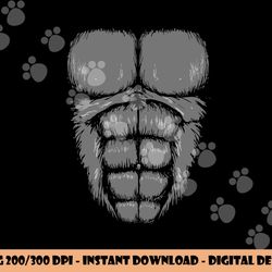 gorilla chest muscles abs costume halloween easy gift  png,sublimation copy