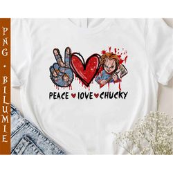peace love chucky png, halloween png, child's play png, horror character png, horror movie png, scary movie png, instant