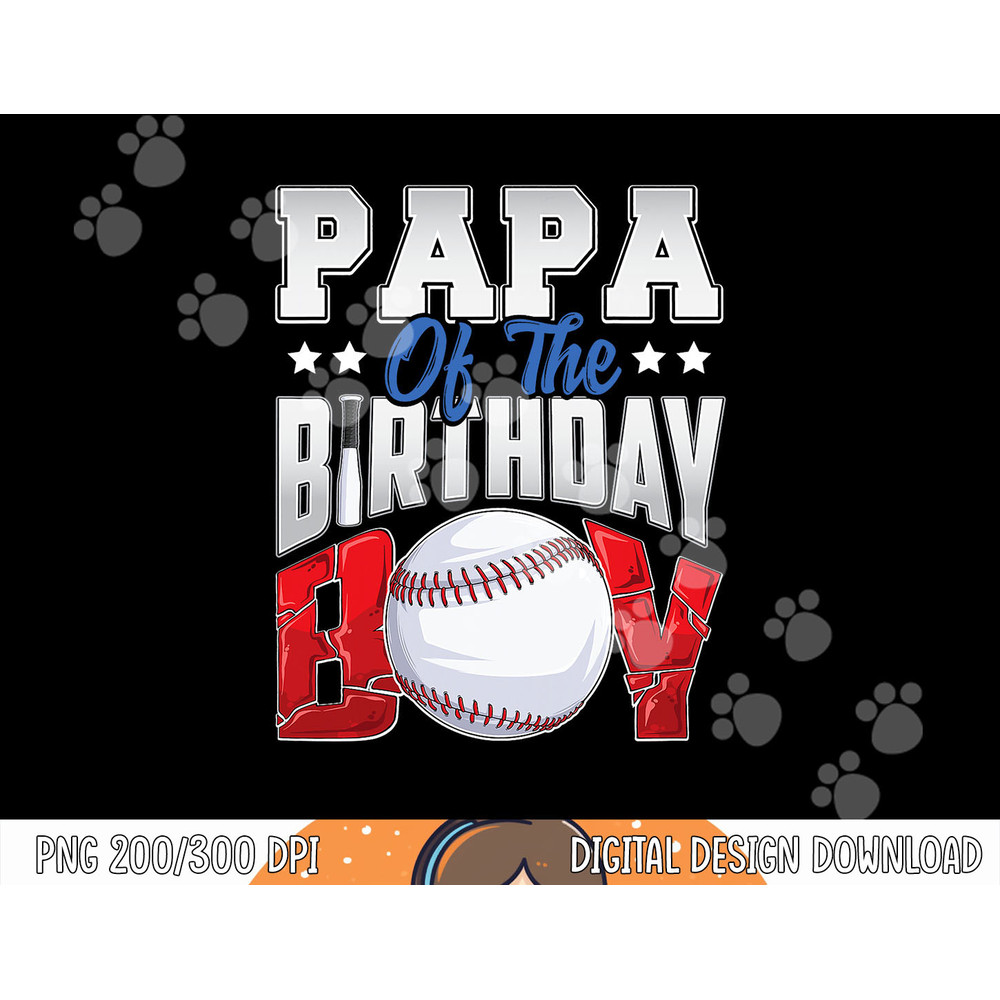 Papa Baseball birthday Boy Family Baller b-day Party png, sublimation.jpg