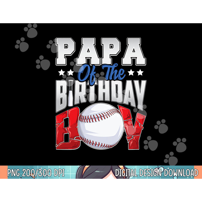 Papa Baseball birthday Boy Family Baller b-day Party png, sublimation .jpg
