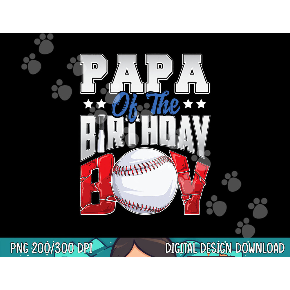 Papa Baseball birthday Boy Family Baller b-day Party png, sublimation.jpg