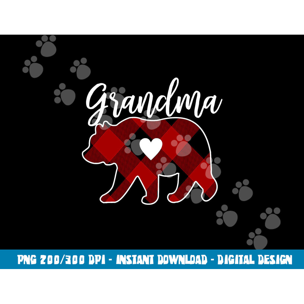 Grandma Bear Christmas Buffalo Plaid Red White & Black png, sublimation copy.jpg