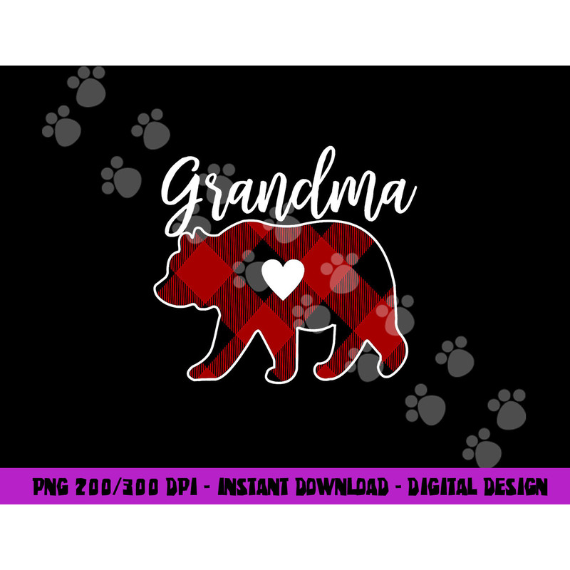 Grandma Bear Christmas Buffalo Plaid Red White & Black png, sublimation copy.jpg