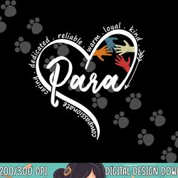 para heart teacher paraprofessional paraeducator png, sublimation copy