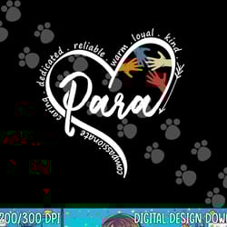 para heart teacher paraprofessional paraeducator png, sublimation copy