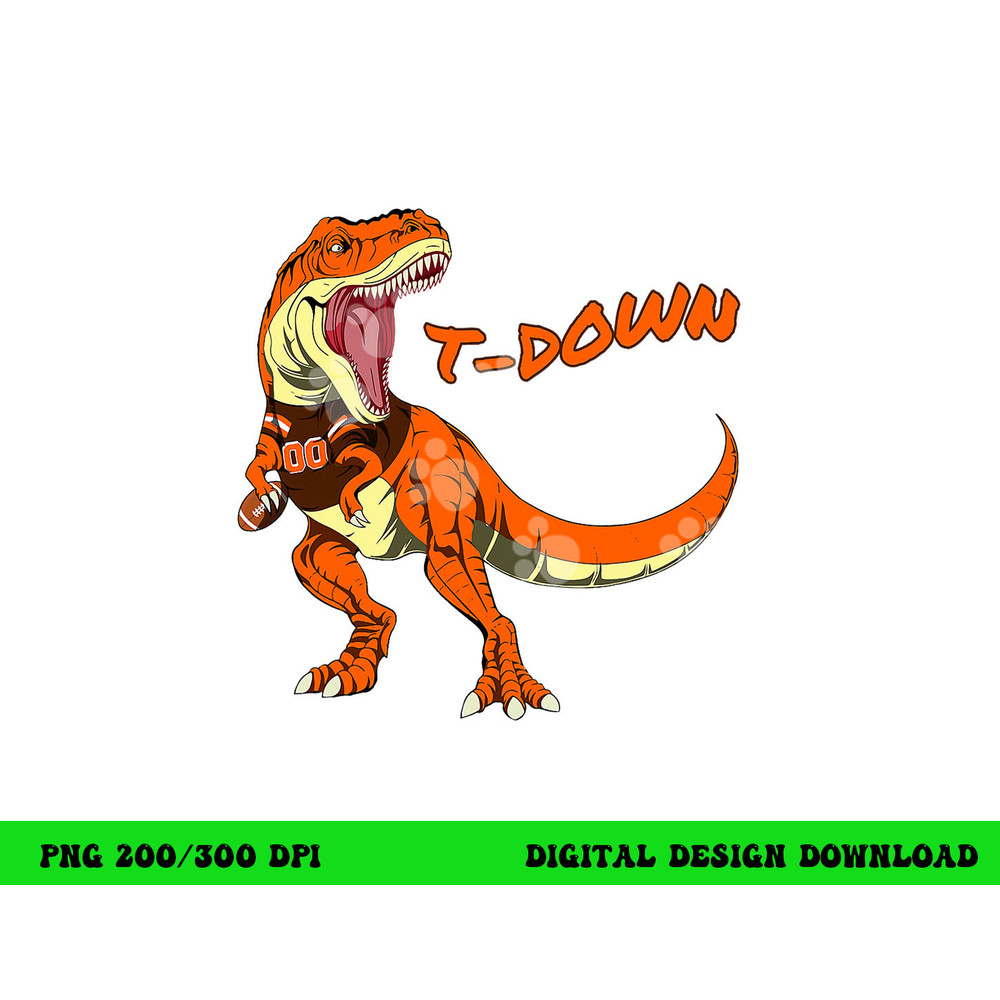 Cleveland Dinosaur Tyrannosaurus Rex Football Touchdown Kids png, sublimation copy.jpg