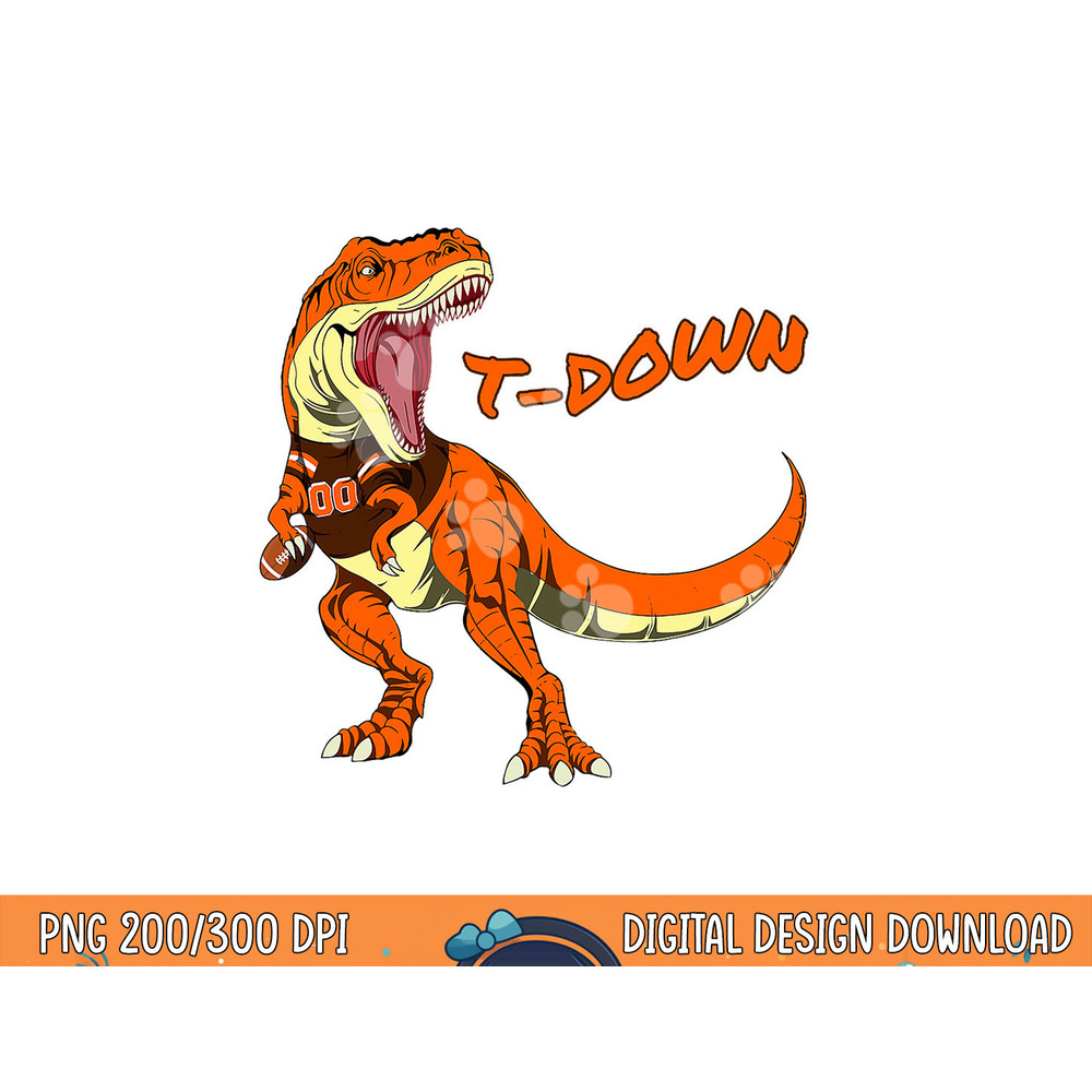 Cleveland Dinosaur Tyrannosaurus Rex Football Touchdown Kids png, sublimation copy.jpg