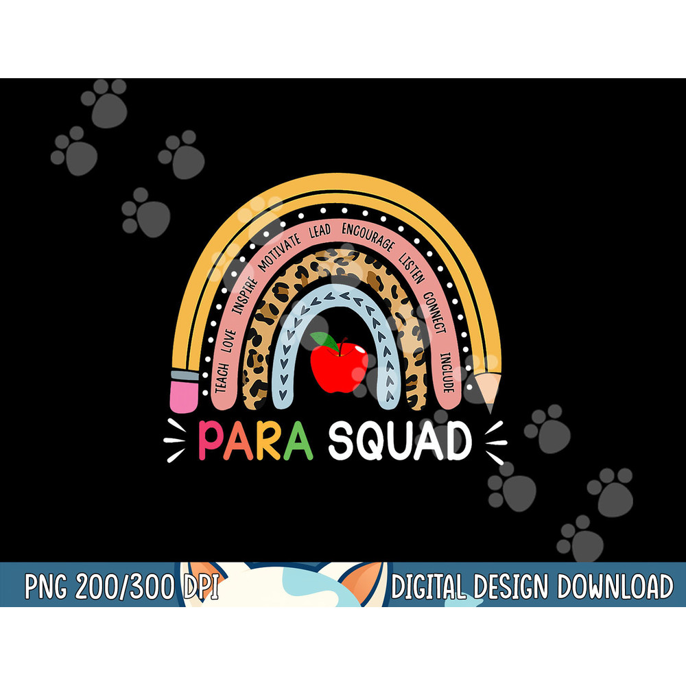 Paraprofessional Para Squad Teacher Crew Boho Rainbow png, sublimation copy.jpg