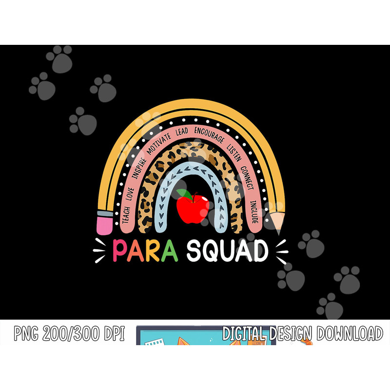Paraprofessional Para Squad Teacher Crew Boho Rainbow png, sublimation copy.jpg