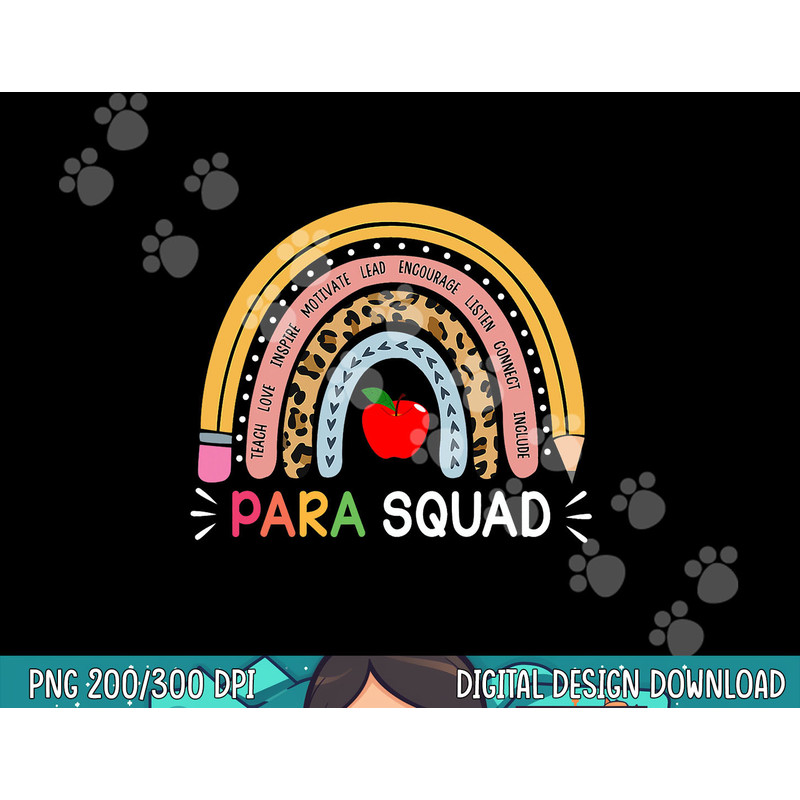Paraprofessional Para Squad Teacher Crew Boho Rainbow png, sublimation copy.jpg