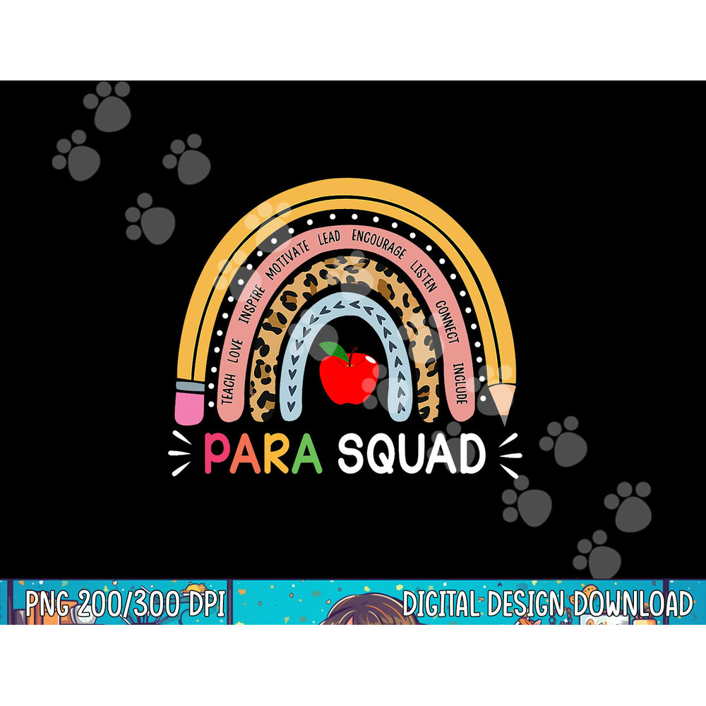 Paraprofessional Para Squad Teacher Crew Boho Rainbow png, sublimation copy.jpg