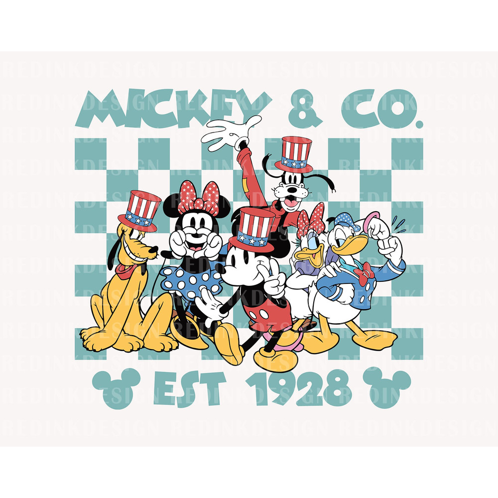 Mouse And Co Est 1928 Svg, Mouse and Friends Svg, Happy 4th of July Svg, America, American Flag Svg, July 4th Svg, Independence Day Svg - 1.jpg