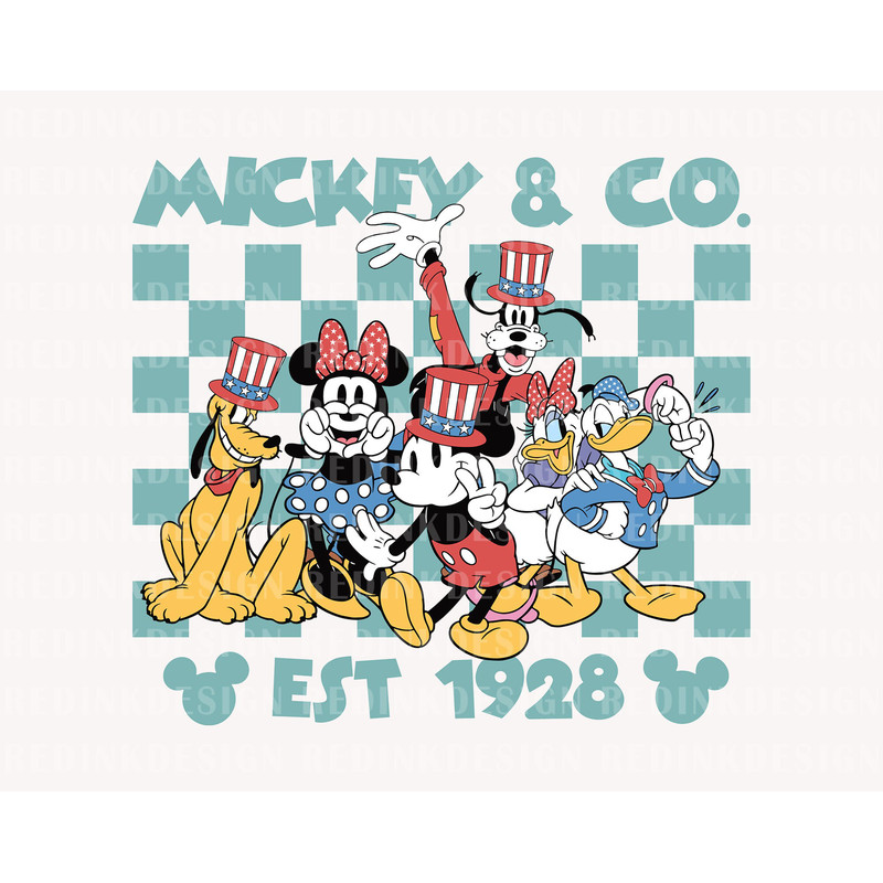 Mouse And Co Est 1928 Svg, Mouse and Friends Svg, Happy 4th of July Svg, America, American Flag Svg, July 4th Svg, Independence Day Svg - 1.jpg
