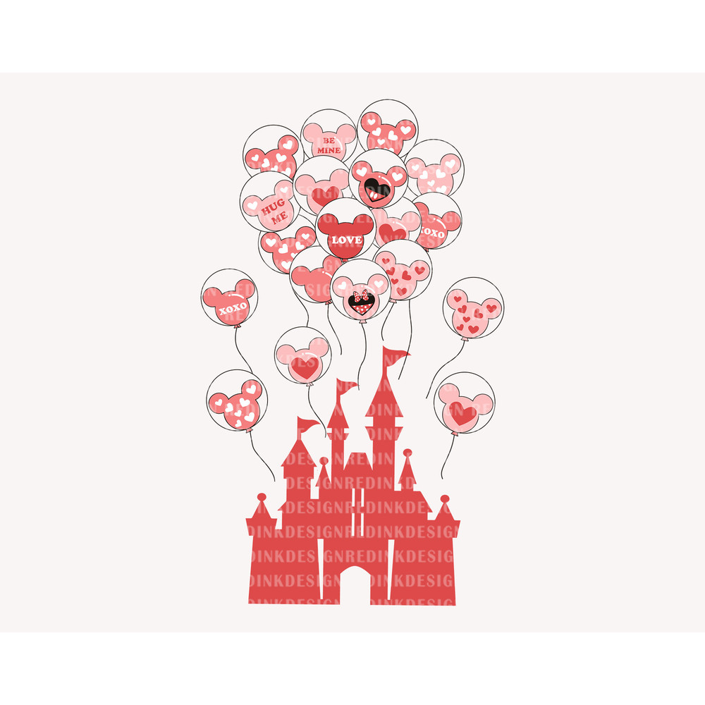 Mouse Balloon Castle Svg, Valentine Balloon Svg, Funny Valentine's Day, Valentine's Day Svg, Mouse Valentine Svg, Valentines shirt SVG File - 1.jpg