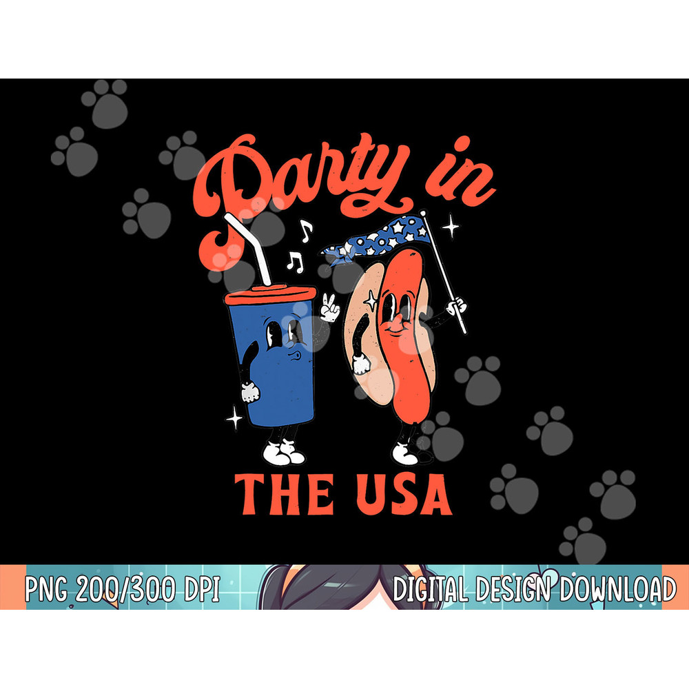 Party In The Usa Shirt Hot Dog Kids Funny Fourth Of July png, sublimation.jpg