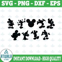 disney world svg bundle, mickey mouse outline svg bundle, png,dxf,silhouette, mickey mouse clipart, cutting files for