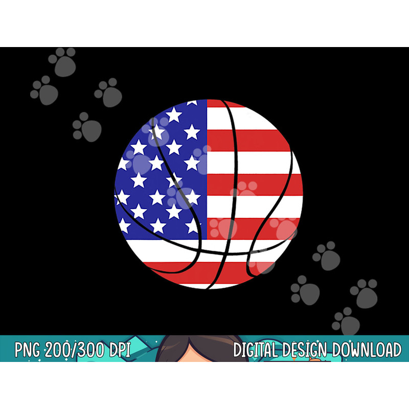 Patriotic American US Flag Fourth July Basketball png, sublimation copy.jpg