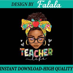 teacher life messy bun afro african american back to school png, first day of school png, back to school png, digital do