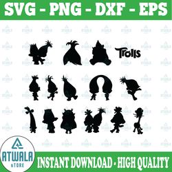 troll silhouette svg shapes of trolls svg trolls svg bundle cut file design vector icon svg jpg file cricut digital file