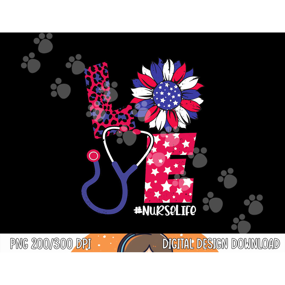 Patriotic Nurse 4th Of July American Flag Sunflower Womens png, sublimation copy.jpg