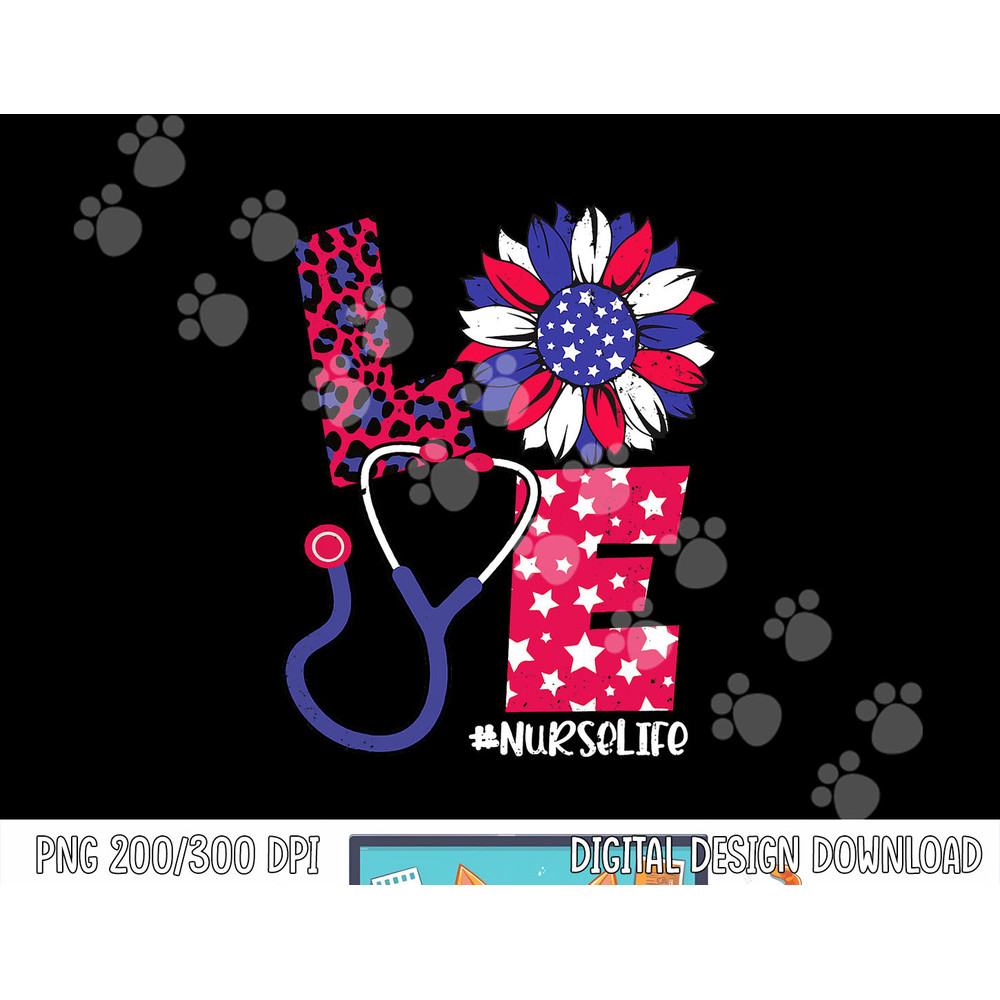 Patriotic Nurse 4th Of July American Flag Sunflower Womens png, sublimation copy.jpg