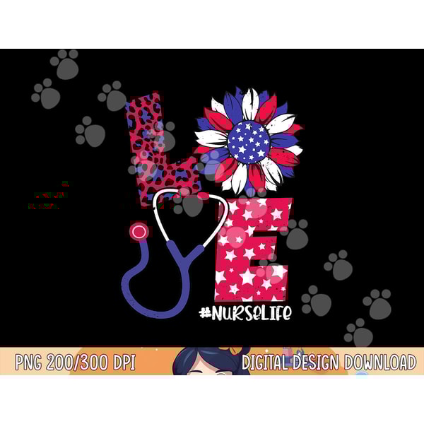 Patriotic Nurse 4th Of July American Flag Sunflower Womens png, sublimation copy.jpg
